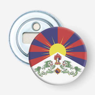 Tibetaanse Vlag en Tibet partij, reizen / boeddhis Button Flesopener