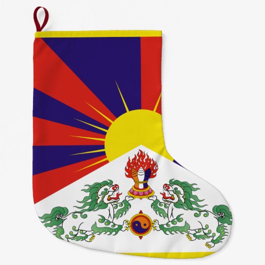 Tibetaanse vlag grote kerstsok (Voorkant)
