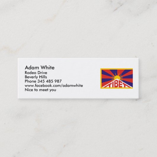 Tibetaanse vlag mini visitekaartje (Voorkant)