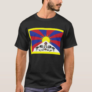 Tibetaanse vlag + om mani t-shirt