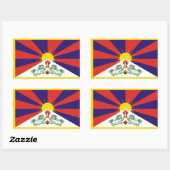 Tibetaanse vlag rechthoekige sticker (Vel)