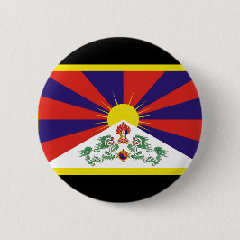 Tibetaanse vlag ronde button 5,7 cm