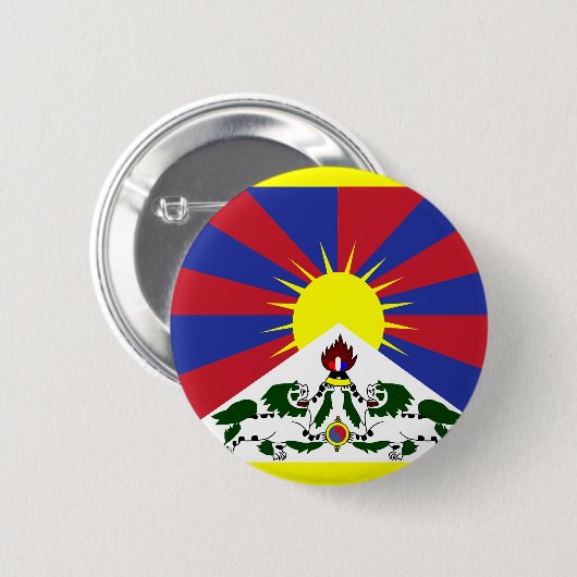 Tibetaanse vlag ronde button 5,7 cm (Voorkant /achterkant)