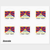 Tibetaanse vlag ronde sticker (Vel)