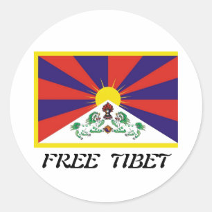 Tibetaanse vlag ronde sticker