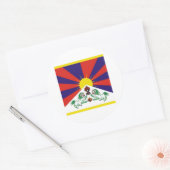 Tibetaanse vlag ronde sticker (Envelop)