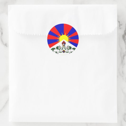 Tibetaanse vlag ronde sticker (Tas)