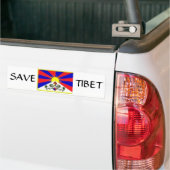 tibetaanse vlag, SAVE, TIBET Bumpersticker (Op Truck)