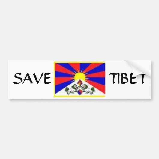 tibetaanse vlag, SAVE, TIBET Bumpersticker (Voorkant)