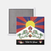 Tibetaanse vlag & Tibet - reis Himalaya/Lhasa Magneet (Voorkant / Achterkant)