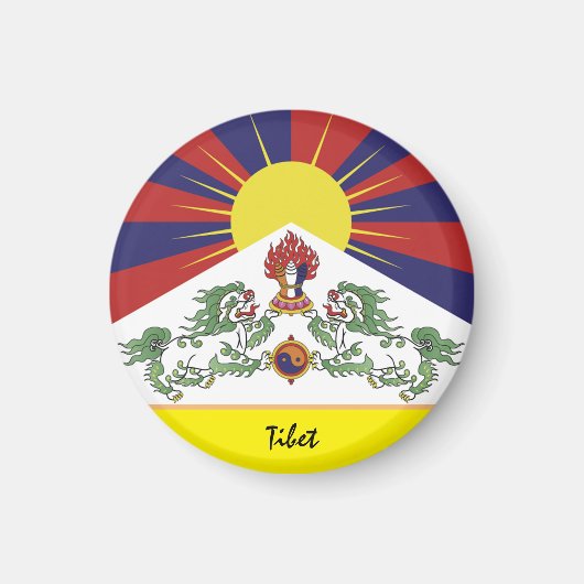 Tibetaanse vlag & Tibet - reis Himalaya/Lhasa Magneet (Voorkant)