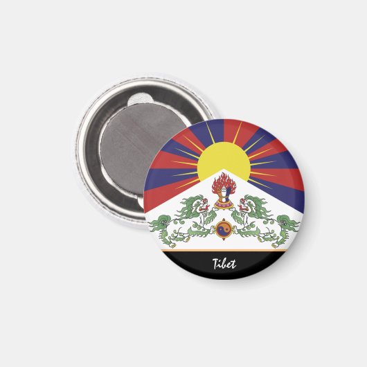 Tibetaanse vlag & Tibet - reis Himalaya/Lhasa Magneet (Voorkant / Achterkant)