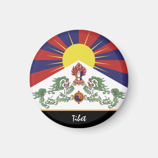 Tibetaanse vlag & Tibet - reis Himalaya/Lhasa Magneet (Voorkant)
