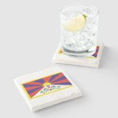 Tibetaanse vlag (Tibet) Stenen Onderzetter (Zijkant)