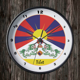 Tibetaanse vlag & Tibetaanse patriottische thuis / Ronde Klok