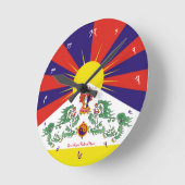 Tibetaanse vlag - Tijd voor Tibet en sneeuwballing Ronde Klok (Hoek)
