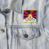 Tibetaanse Vlag Vierkante Button 5,1 Cm (In situ)