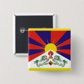 Tibetaanse Vlag Vierkante Button 5,1 Cm (Voorkant /achterkant)
