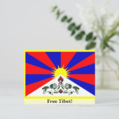 Tibetaanse vlag - Vrij Tibet! Briefkaart (Staand voorkant)