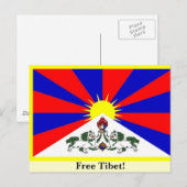 Tibetaanse vlag - Vrij Tibet! Briefkaart (Voorkant / Achterkant)
