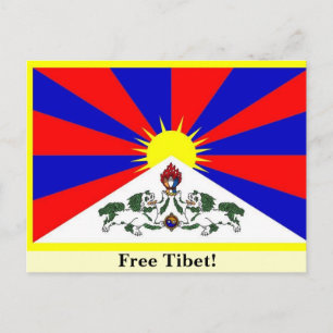 Tibetaanse vlag - Vrij Tibet! Briefkaart