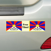 Tibetaanse vlag - Vrij Tibet! Bumpersticker (Op auto)