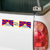 Tibetaanse vlag - Vrij Tibet! Bumpersticker (Op Truck)