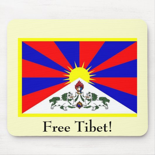 Tibetaanse vlag - Vrij Tibet! Muismat (Voorkant)