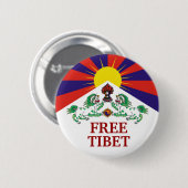 Tibetaanse vlag, vrij, TIBET Ronde Button 5,7 Cm (Voorkant /achterkant)