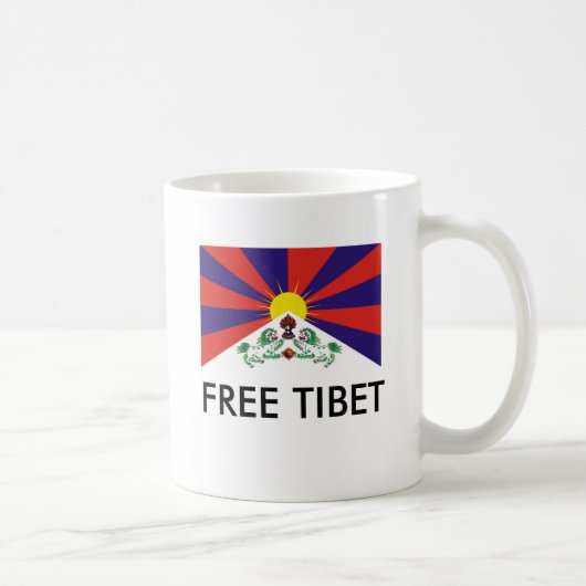 Tibetaanse vlag, VRIJE TIBET Koffiemok (Rechts)