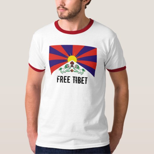 Tibetaanse vlag, VRIJE TIBET T-shirt (Voorkant)