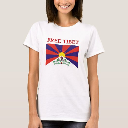 Tibetaanse vlag, VRIJE TIBET T-shirt (Voorkant)