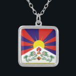 Tibetaanse vlag zilver vergulden ketting<br><div class="desc">Gebruikt als symbool van de Tibetaanse onafhankelijkheidsbeweging sinds de jaren zestig.</div>