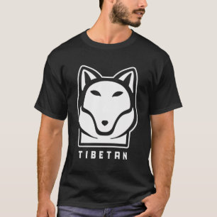 Tibetaanse vos minimalistisch gestileerd gezicht v t-shirt