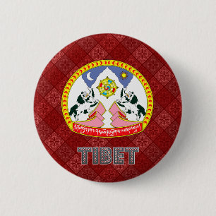 Tibetaanse wapenstilstand ronde button 5,7 cm