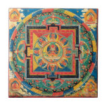 Tibetan Buddhist Mandala Tile Tegeltje<br><div class="desc">Hoogwaardige Tibetaanse boeddhistische Mandala-kunst met hoge resolutie.</div>
