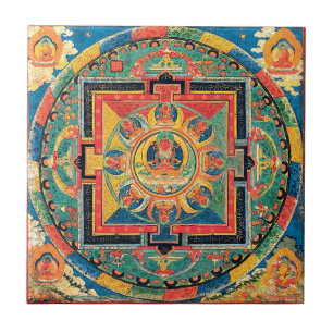 Tibetan Buddhist Mandala Tile Tegeltje