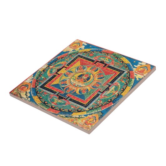 Tibetan Buddhist Mandala Tile Tegeltje (Zijkant)
