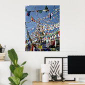 Tibetan Buddhist Prayer Flags Foto Poster (Thuiskantoor)