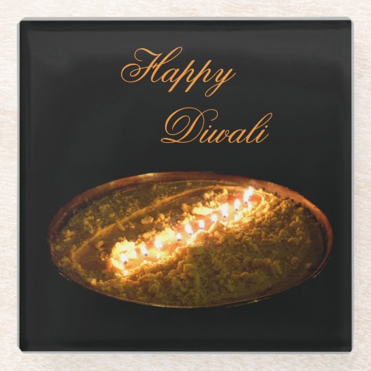 Tibetan Butter Lamp Glazen Onderzetter (Voorkant)