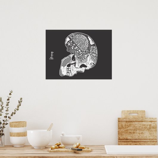 Tibetan Engraved Skull Poster (Keuken)