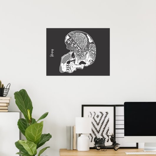 Tibetan Engraved Skull Poster (Thuiskantoor)
