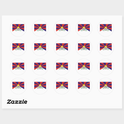 TIBETAN FLAG RONDE STICKER (Vel)