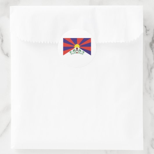 TIBETAN FLAG RONDE STICKER (Tas)