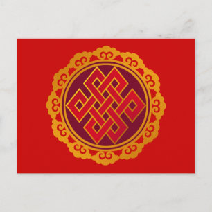 Tibetan Karma Buddhism Eternal Knot Briefkaart