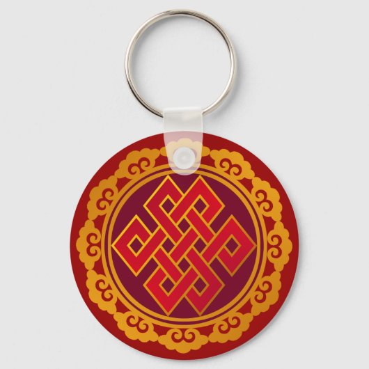 Tibetan Karma Buddhism Eternal Knot Sleutelhanger (Voorkant)