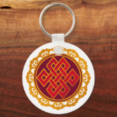 Tibetan Karma Buddhism Eternal Knot Sleutelhanger (Voorkant)