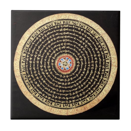 Tibetan Mandala Tile Tegeltje (Voorkant)