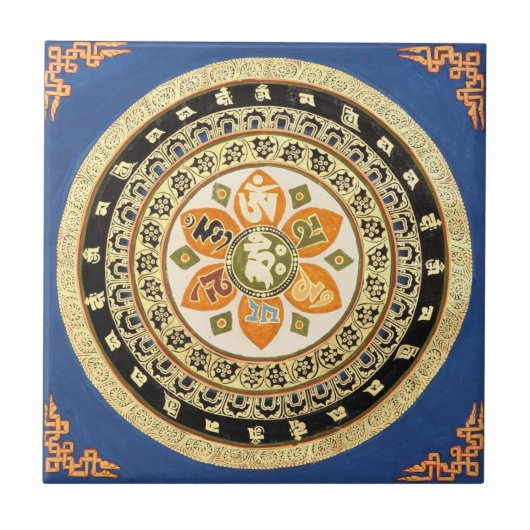 Tibetan Mandala Tile Tegeltje (Voorkant)