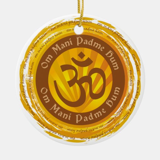 Tibetan Mantra Aum Symbol Keramisch Ornament (Voorkant)